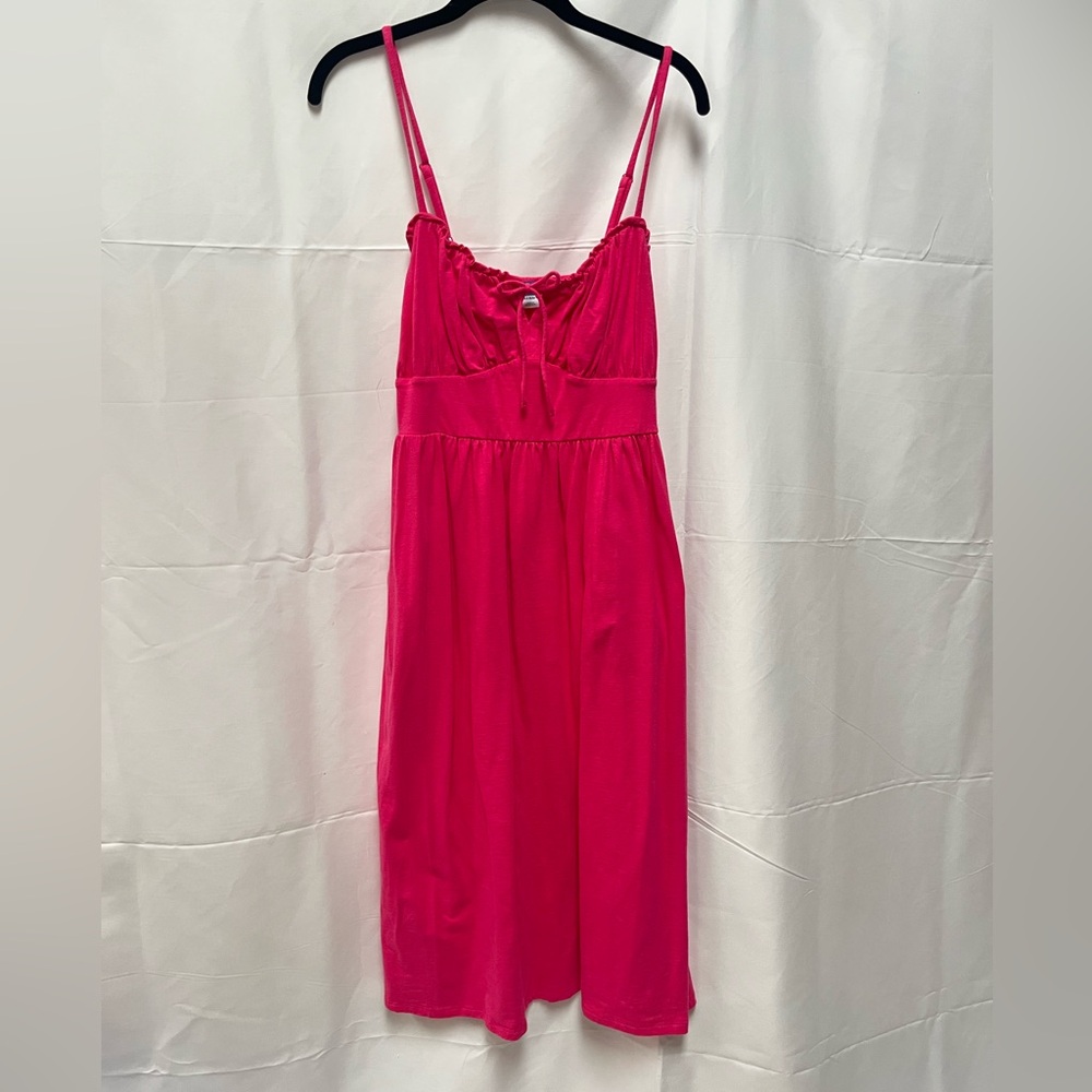 Old Navy Hot Pink Spaghetti Strap Midi Dress